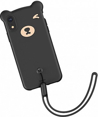 Чохол Baseus для iPhone XR Bear Silicone Case, Black (WIAPIPH61-BE01) WIAPIPH61-BE01 фото