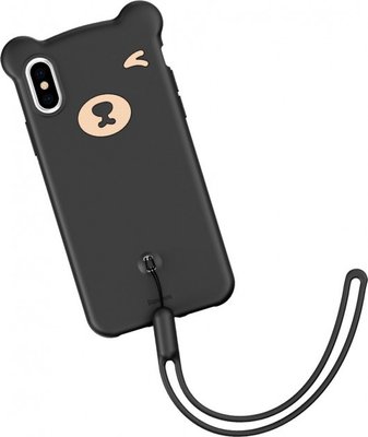 Чехол Baseus для iPhone XS Max Bear Silicone Case, Black (WIAPIPH65-BE01) 282063 фото