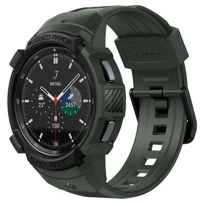 Чехол и ремешок Spigen для Galaxy Watch 4 Classic (46mm) Rugged Armor Pro 2 in 1 Military Green (ACS04326) ACS04326 фото