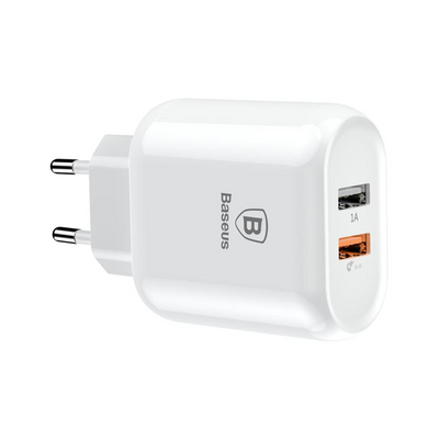 Сетевое ЗУ Baseus Bojure Series Dual-USB quick charger EU 23W, White (CCALL-AG02) CCALL-AG02 фото