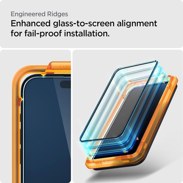 Защитное стекло Spigen для iPhone 15 Plus - ALIGNmaster (2 шт), Black (AGL06886) AGL06886 фото