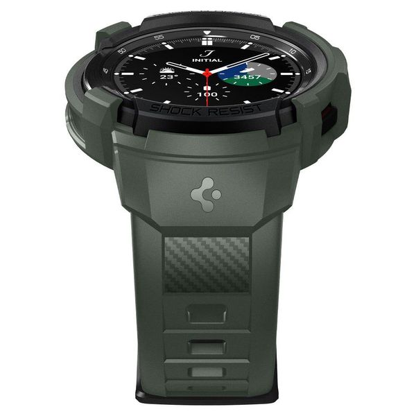 Чохол і ремінець Spigen для Galaxy Watch 4 Classic (46 mm) Rugged Armor Pro 2 in 1 Military Green (ACS04326) ACS04326 фото