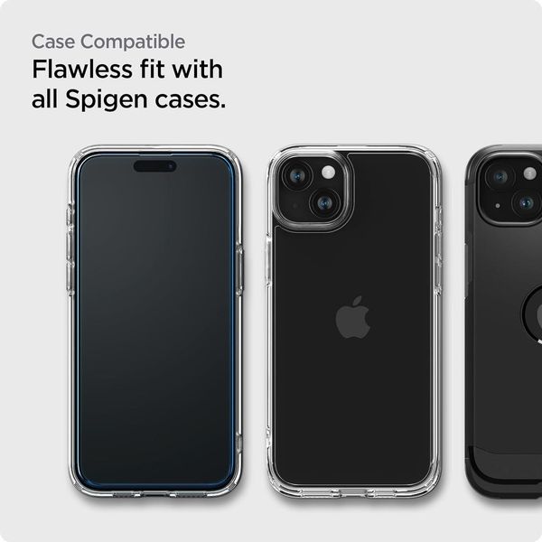 Защитное стекло Spigen для iPhone 15 Plus - ALIGNmaster (2 шт), Black (AGL06886) AGL06886 фото
