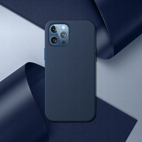 Чехол Baseus для iPhone 12/12 Pro (6.1inch) Original Magnetic Leather Case, Blue (LTAPIPH61P-YP03) 201125 фото