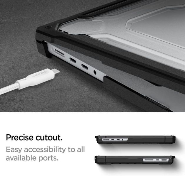 Чехол Spigen для MacBook Pro 14 (2022 / 2021) - Rugged Armor, Matte Black (ACS04409) ACS04409 фото