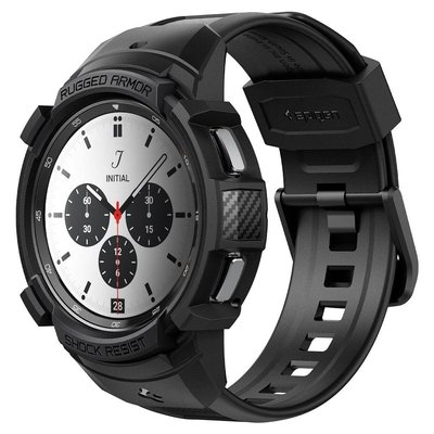Чехол и ремешок Spigen для Galaxy Watch 4 Classic (42mm) Rugged Armor Pro 2 in 1, Black (ACS03833) ACS03833 фото