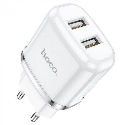Сетевое зарядное устройство Hoco N4 Aspiring 2USB/2,4A, White (731005) 2058012140 фото