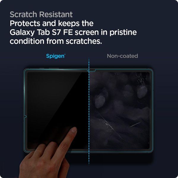 Захисне скло Spigen для Galaxy Tab S7 FE (LTE/5G) EZ FIT GLAS.tR (1 шт.), Clear (AGL03013) AGL03013 фото