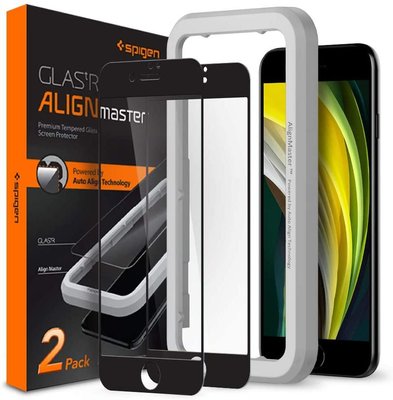 Захисне скло Spigen для iPhone SE 2020/8/7 AlignMaster, Black (2шт) (AGL01302) AGL01302 фото