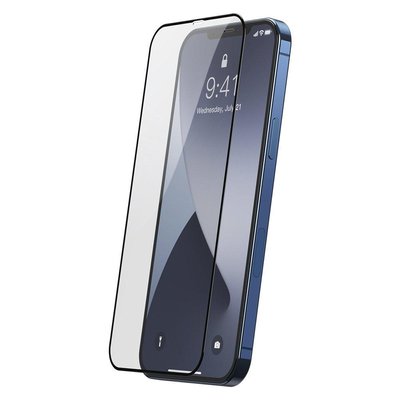 Захисне скло Baseus для iPhone 12/12 Pro Full-screen and Full-glass (2шт), Black (SGAPIPH61P-KC01) 229099 фото
