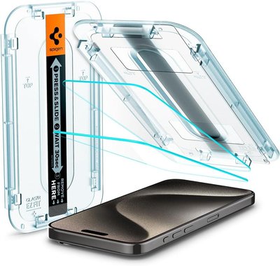 Защитное стекло Spigen для iPhone 15 Pro Max - EZ FIT GLAS.tR (2 шт), Clear (AGL06872) AGL06872 фото