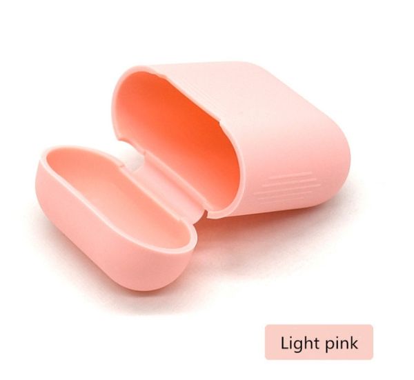 Чехол силиконовый для наушников Apple Airpods, силикон, разные цвета Нежно-розовый 961976155 фото