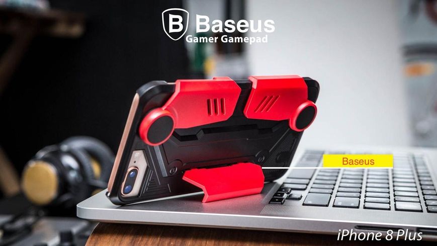 Чохол Baseus Gamer Case (with bracket) для iPhone 8 Plus/7 Plus, Black+Red (WIAPGM-B02) 270480 фото