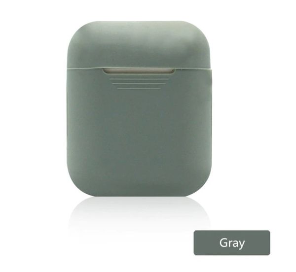 Чехол силиконовый для наушников Apple Airpods, силикон, разные цвета Серый 961976156 фото