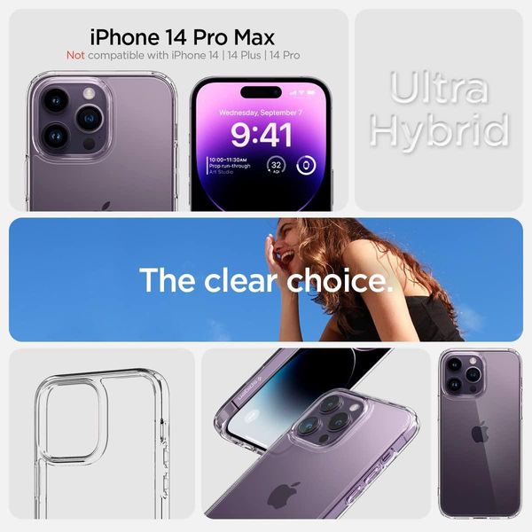 Чохол Spigen для iPhone 14 Pro Max - Ultra Hybrid, Crystal Clear (ACS04816) ACS04816 фото
