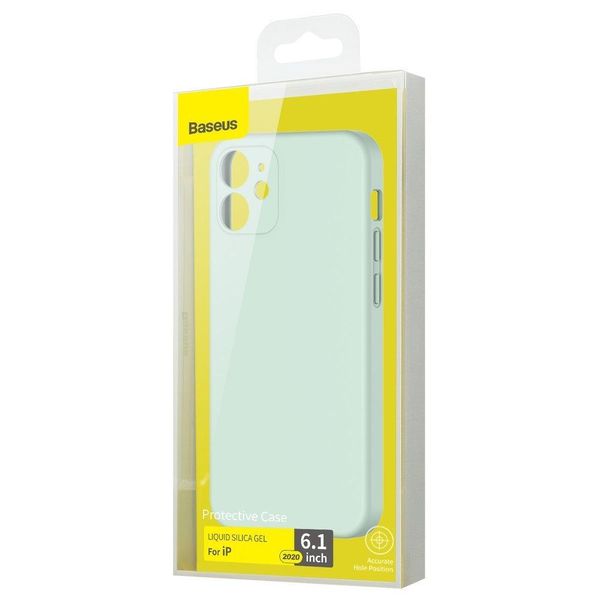 Чохол Baseus для iPhone 12 Liquid Silica Gel, Mint green (WIAPIPH61N-YT6B) 228511 фото