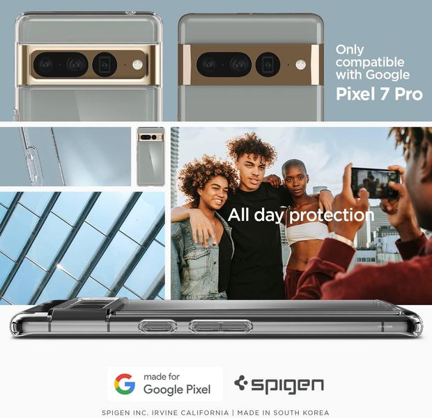 Чохол Spigen для Google Pixel 7 Pro - Ultra Hybrid, Crystal Clear (ACS04726) ACS04726 фото