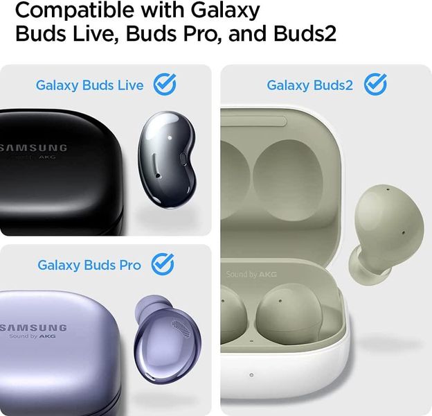Чохол Spigen для Samsung Galaxy Buds 2 /Buds Pro/Buds Live - Silicone Fit, Black (ASD01277) ASD01277 фото