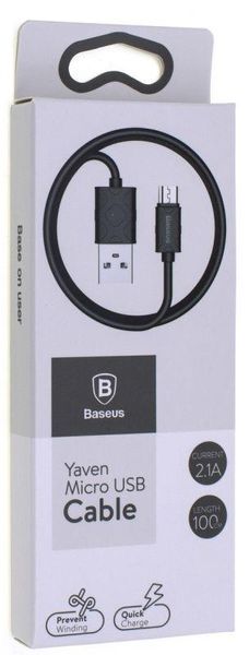 Кабель USB Baseus Yaven MicroUSB 1м, Black (CAMUN-01) 247581 фото
