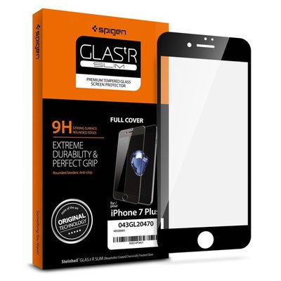 Защитное стекло Spigen для iPhone 8 Plus / 7 Plus Full Cover, Black (043GL20470) 043GL20470 фото