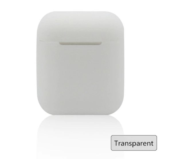 Чехол силиконовый для наушников Apple Airpods, силикон, разные цвета Прозрачно-белый 961976158 фото