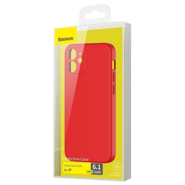 Чохол Baseus для iPhone 12 Liquid Silica Gel, Bright red (WIAPIPH61N-YT09) 228528 фото
