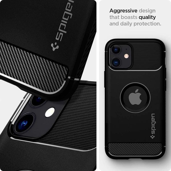 Чехол Spigen для iPhone 12 mini 5.4" (2020) Rugged Armor, Black (ACS01743) ACS01743 фото
