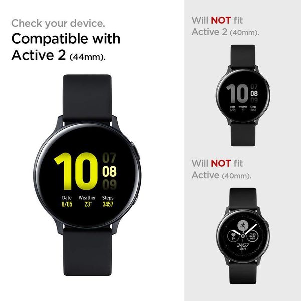 Захисне скло Spigen для Galaxy Watch Active 2 (44mm) EZ FiT, Pro-Flex (2шт), (AFL00985) AFL00985 фото