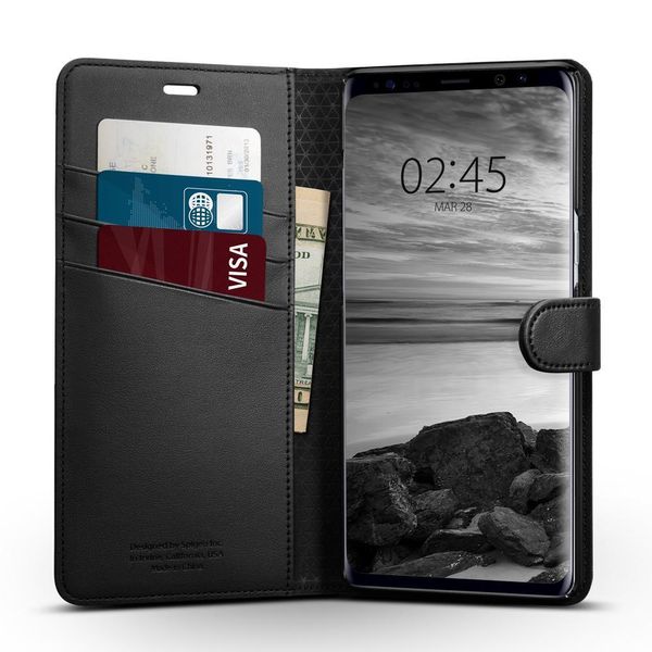 Книжка-Чохол Spigen для Samsung Note 8 Wallet S, Black 587cs22095 фото