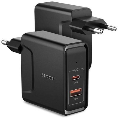Мережевий зарядний пристрій Spigen PowerArc 48W — F211, USB-C 30 W + USB-A 18 W (000AD24973) 000AD24973 фото