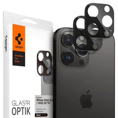 Захисне скло Spigen для камери iPhone 15 Pro /15 Pro Max - Optik Camera Lens (2шт), Black (AGL05273) AGL05273 фото
