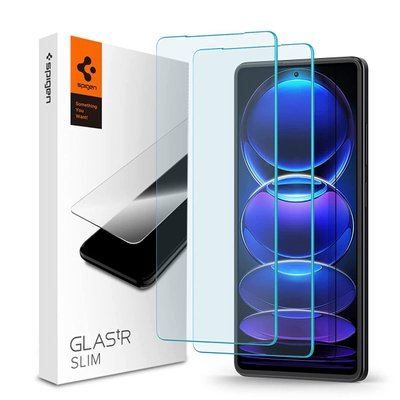 Захисне скло Spigen для Redmi Note 12 Pro +/12 Pro - Slim Glas.TR (2 шт), Clear (AGL06045) AGL06045 фото