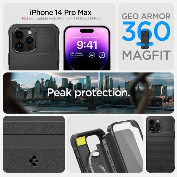 Чохол Spigen для iPhone 14 Pro Max Case Geo Armor 360 (MagFit), Black (ACS04852) ACS04852 фото