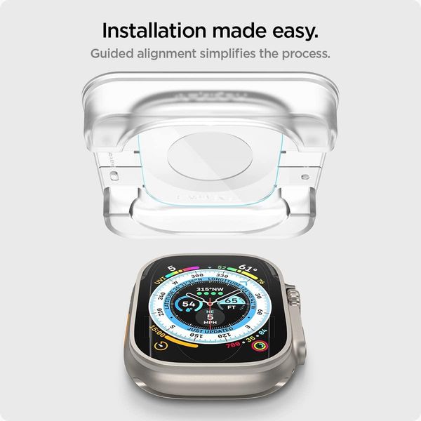 Захисне скло Spigen для Apple Watch Ultra 2/1 (49mm) EZ FiT комплект для поклейки (2шт), (AGL05556) AGL05556 фото