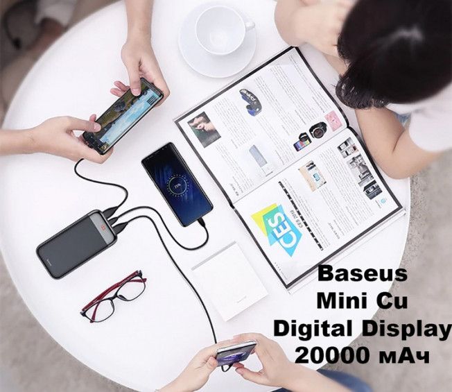 Power Bank Baseus Mini Cu Digital Display 20000mAh, Black (PPALL-CKU01) PPALL-CKU01 фото