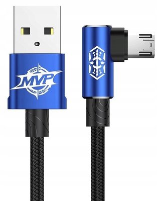 Кабель USB Baseus MVP Elbow MicroUSB 2м, Blue (CAMMVP-B03) 269552 фото