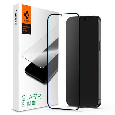Защитное стекло Spigen для iPhone 12 Mini (1шт) GLAS.tR Slim Full Cover, Black (AGL01534) AGL01534 фото
