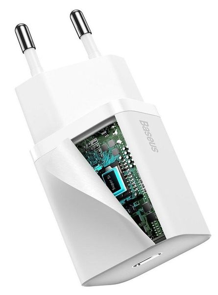 Мережеве ЗП Baseus Super Si Quick Charger IC 20W EU, White (CCSUP-B02) 230002 фото