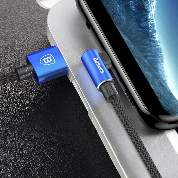 Кабель USB Baseus MVP Elbow MicroUSB 2м, Blue (CAMMVP-B03) 269552 фото