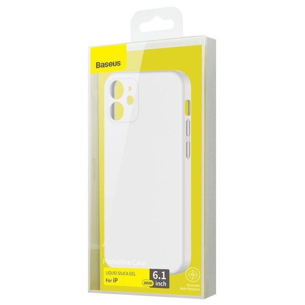 Чохол Baseus для iPhone 12 Liquid Silica Gel, Ivory white (WIAPIPH61N-YT02) 228498 фото