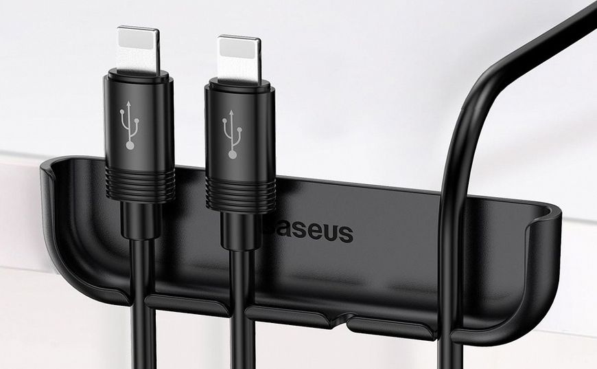 Тримач дротів Baseus для iPhone XS Max Cable Fixing Magic Tool, Black (ACAPIPH65-A01) 286672 фото