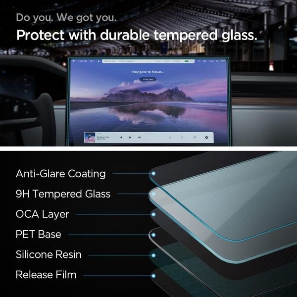 Защитное стекло Spigen для TESLA Refreshed Model S/X 17" - GlasTR EZ FIT, Crystal Clear (AGL04688) AGL04688 фото
