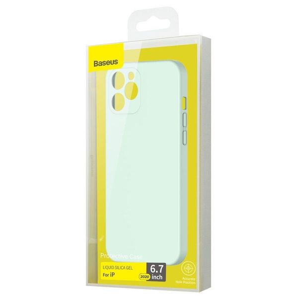 Чохол Baseus для iPhone 12 Pro Max Liquid Silica Gel, Mint green (WIAPIPH67N-YT6B) 228610 фото