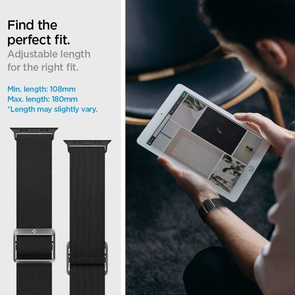 Нейлоновий ремінець Spigen для Apple Watch серії SE/6/5/4 (42/44/45 mm) - Band Lite Fit (AMP02286) AMP02286 фото