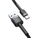 Кабель USB Baseus Cafule Type-C 3A 0.5m, Gray+Black (CATKLF-AG1) 278189 фото 3