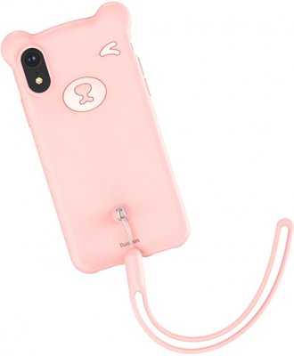 Чохол Baseus для iPhone XR Bear Silicone Case, Pink (WIAPIPH61-BE04) WIAPIPH61-BE04 фото