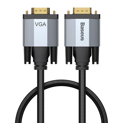 Кабель Baseus Enjoyment Series VGA Male To VGA Male Bidirectional 1m, Dark gray (CAKSX-T0G) CAKSX-T0G фото