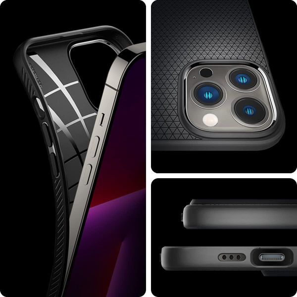 Чохол Spigen для iPhone 13 Pro (Пошкоджена упаковка) — Liquid Air, Matte Black (ACS03258) ACS03258 фото