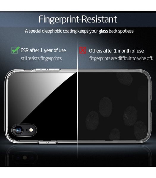 Чохол ESR для iPhone XR Mimic Tempered Glass (Без оригінальної упаковки), Black (4894240071267) 71267 фото