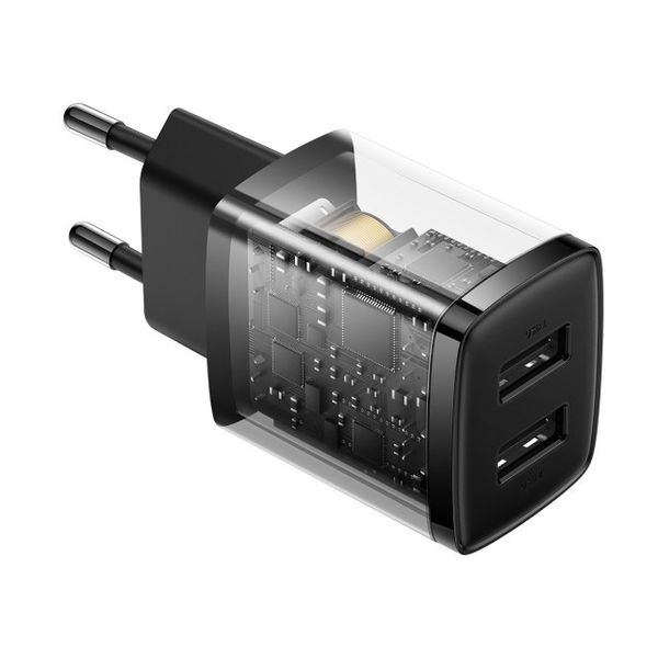Мережеве ЗУ Baseus Compact Charger 2U 10.5W, Black (CCXJ010201) 606909 фото